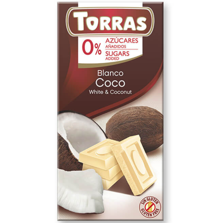Chocolat blanc sans sucre avec Flocons de noix de coco